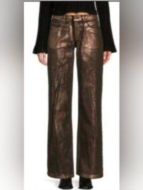 NWT- Gianni Bini Metallic Bronze Wide Leg Pants